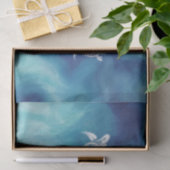 White Turtles in Blue Ocean Waterverf Coastal Tissuepapier (Geschenk)