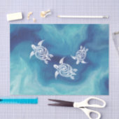 White Turtles in Blue Ocean Waterverf Coastal Tissuepapier (Craft)