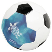 White Turtles in Blue Ocean Waterverf Jouw naam Voetbal (Drie kwart)