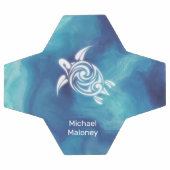 White Turtles in Blue Ocean Waterverf Jouw naam Voetbal (Enkel)