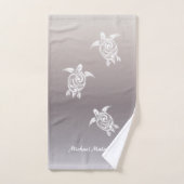 White Turtles Taupe Gradieet Voeg naam toe Bad Handdoek (Handdoek)