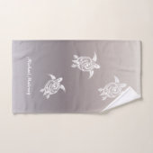White Turtles Taupe Gradieet Voeg naam toe Bad Handdoek (Handdoek)