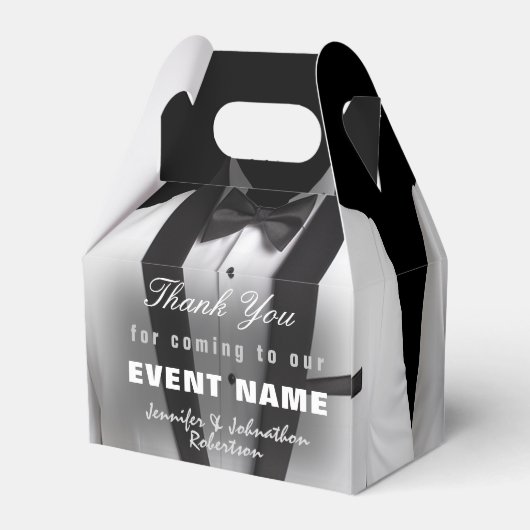 White Tuxedo dank u | Cadeaubox Bedankdoosjes (Achterkant)