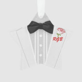 White Tuxedo Monogram met Roos Ornament (voorkant)