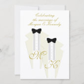 White Tuxedo Two Grooms Gay Weddenschap Kaart (Voorkant)