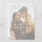 White Twigs Typography Photo QR Code Save Our Date Save The Date (Voorkant)