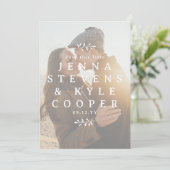White Twigs Typography Photo QR Code Save Our Date Save The Date (Staand voorkant)