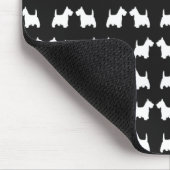 White Twin Scottie Dogs Silhouette Tiled Pattern Muismat (Hoek)