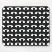 White Twin Scottie Dogs Silhouette Tiled Pattern Muismat (Voorkant)