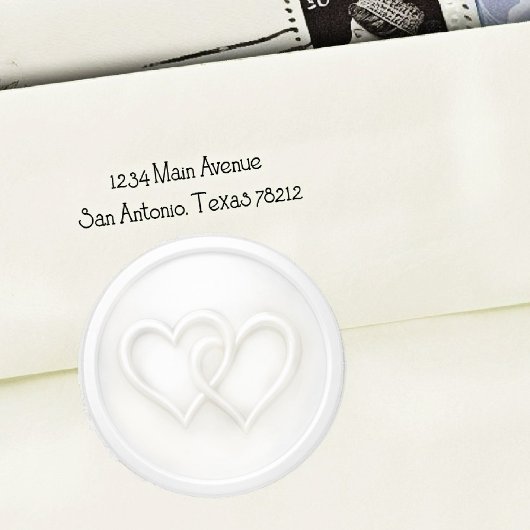 White Two Hearts Intertwined Wedding Ronde Sticker