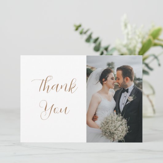 White Two Photo Holiday Kaart (Staand voorkant)