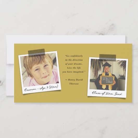 White Typography Bold Sketch Gradup Cap Bedankkaart (Achterkant)