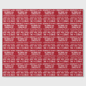 White Typography Celebration Congrats on Red Cadeaupapier (Vlak)