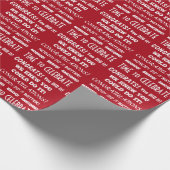 White Typography Celebration Congrats on Red Cadeaupapier (Hoek)