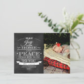 White Typography Chalkboard met kerstkaart (Staand voorkant)