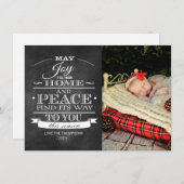 White Typography Chalkboard met kerstkaart (Voorkant / Achterkant)