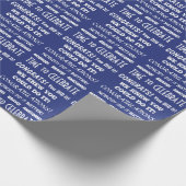 White Typography Gefeliciteerd met Blue Cadeaupapier (Hoek)