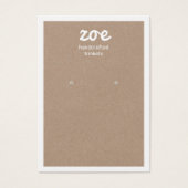 White Typography Kraft Earring Display Card Visitekaartje (Voorkant)