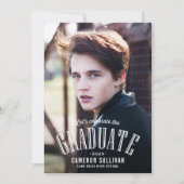 White  Typography Photo Afstuderen Kaart (Voorkant)