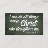 White Typography Rustic Philippians 4:13 Scripture Visitekaartje (Voorkant)