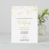 White Typography Wedding Folie Invitation Uitnodiging (Staand Voorkant)
