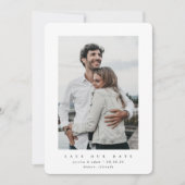 White Ultra Minimal Save the Date Photo Card (Voorkant)