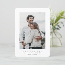 White Ultra Minimal Save the Date Photo Card