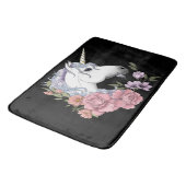 White Unicorn and Flowers Badmat (Gekanteld)