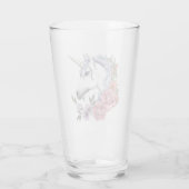 White Unicorn and Flowers Glas (Achterkant)