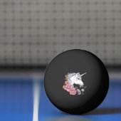 White Unicorn and Flowers Pingpongbal (Net)