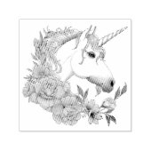 White Unicorn and Flowers Zelfinktende Stempel (Design)
