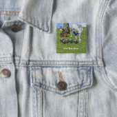 White Unicorn and Forest Friends Fantasy Button (In situ)