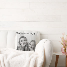 white unicorn best ever sister photo kussen