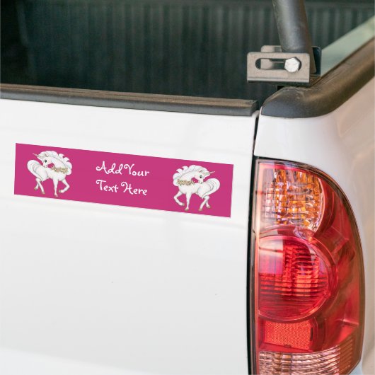 White Unicorn Bumpersticker (Op Truck)