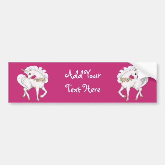 White Unicorn Bumpersticker (Voorkant)