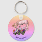 White Unicorn en Butterflies Fantasy Personated Sleutelhanger (Achterkant)