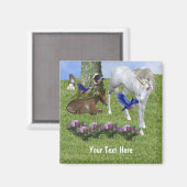 White Unicorn en Forest Friends Magneet (Voorkant / Achterkant)