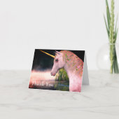 White Unicorn en Mist Fantasy Hartelijk dank Bedankkaart (Voorkant)