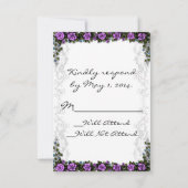 White Unicorn en Paars Roos Heart RSVP (Achterkant)