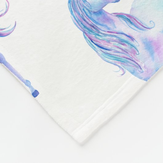 White Unicorn Fleece Deken (Hoek)