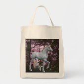 White Unicorn in Forest Fantasy Canvas tas (Voorkant)