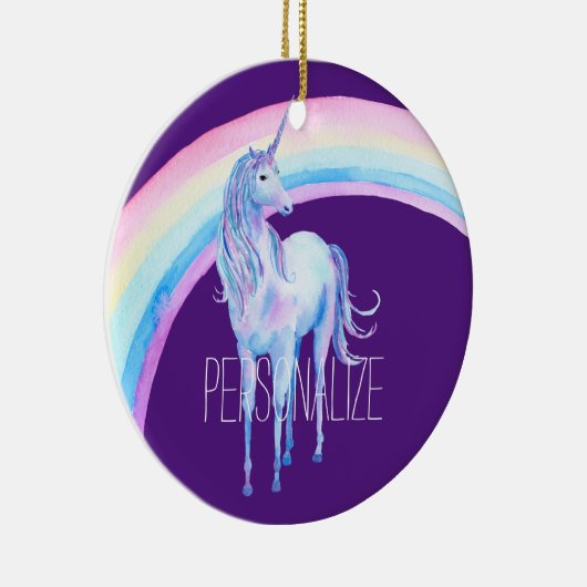 White Unicorn Keramisch Ornament (Rechts)