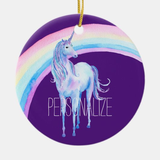 White Unicorn Keramisch Ornament (Voorkant)