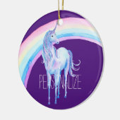 White Unicorn Keramisch Ornament (Links)
