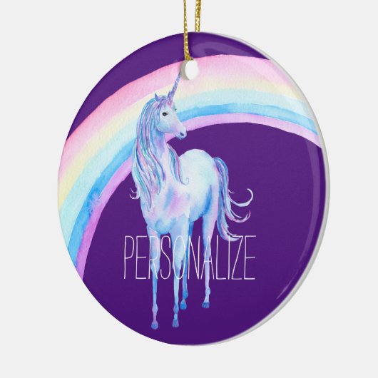 White Unicorn Keramisch Ornament (Links)