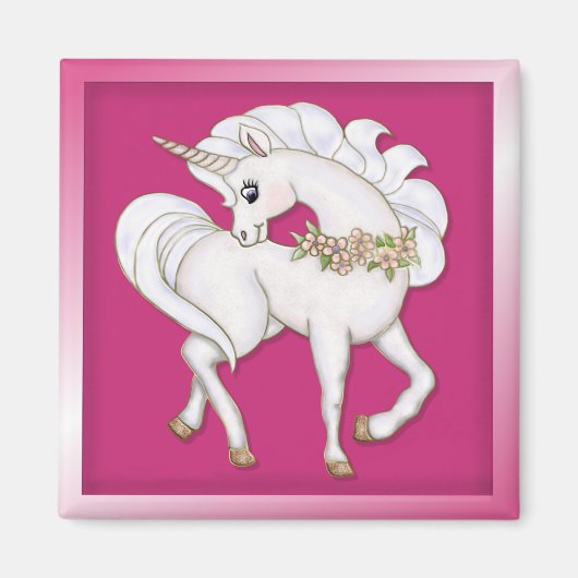 White Unicorn Magneet (Voorkant)