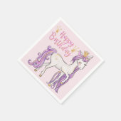 White Unicorn met een Gold Crown Modern Servet (Hoek)