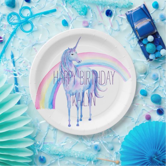 White Unicorn Papieren Bordje (Feest)