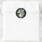 White Unicorn Ronde Sticker (Tas)
