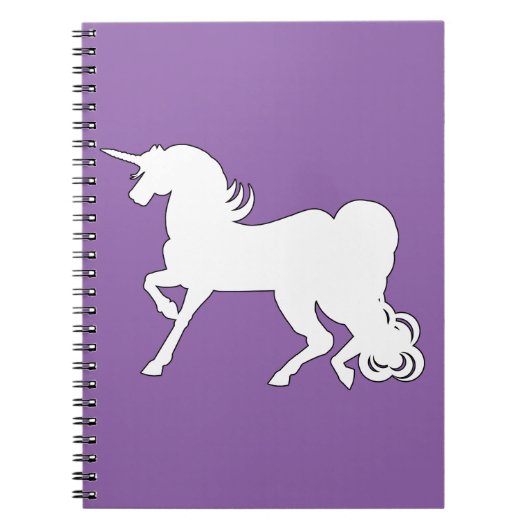 White Unicorn Silhouette Notitieboek (Voorkant)